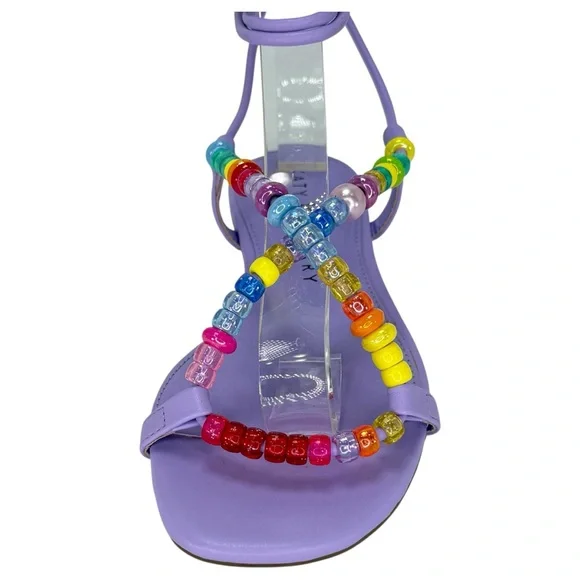 Katy Perry Halie Bead Purple Tie Up Womens Sandals Size 6.5M - Picture 7 of 13